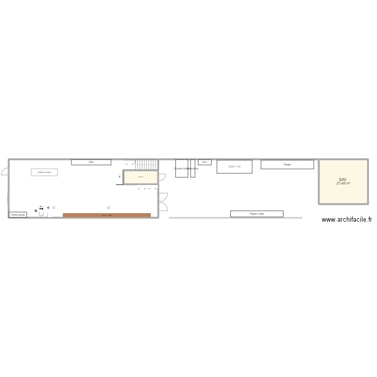 Nouveau bâtiment. Plan de 2 pièces et 33 m2