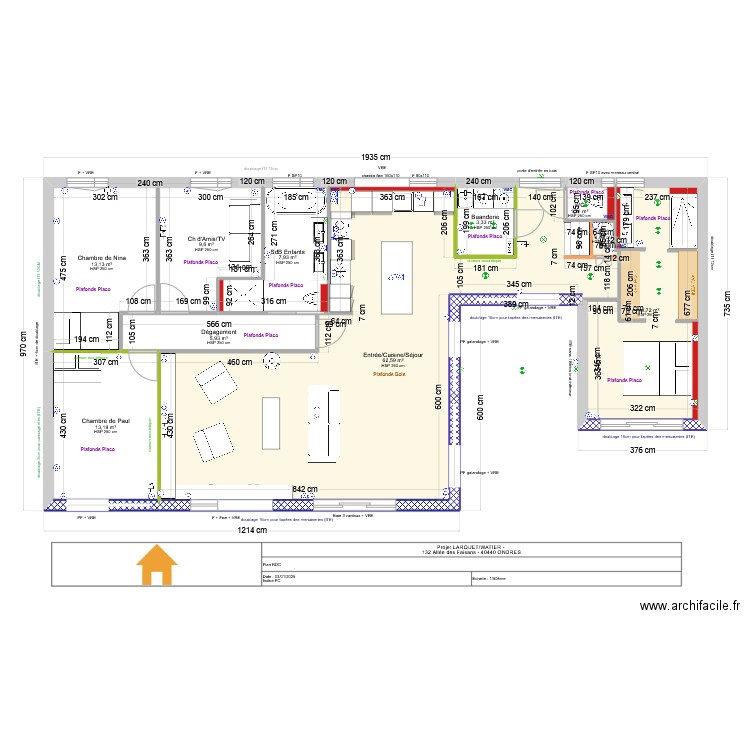 faisans intérieur v4 ITI. Plan de 10 pièces et 136 m2