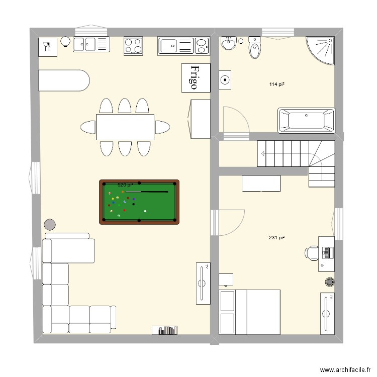 plan math. Plan de 3 pièces et 80 m2