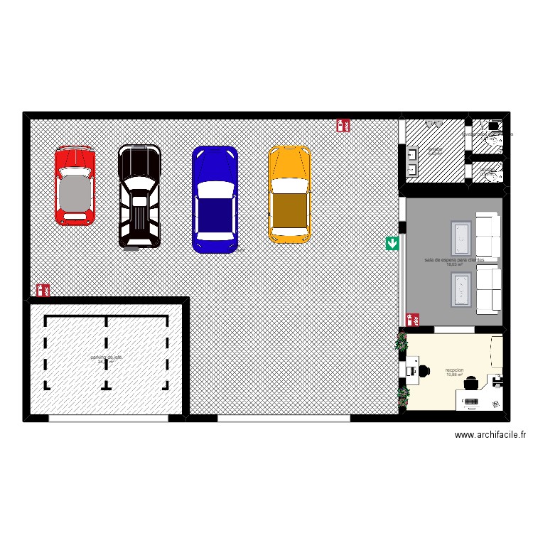 taller planta baja. Plan de 7 pièces et 191 m2