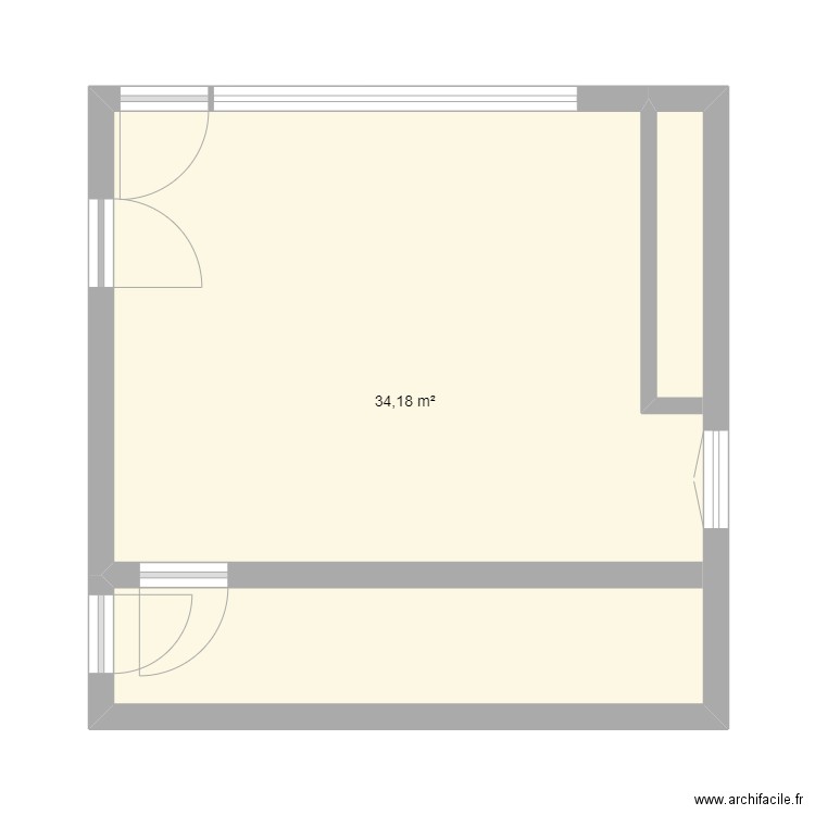 Futur Bureau informatique SUD. Plan de 1 pièce et 34 m2