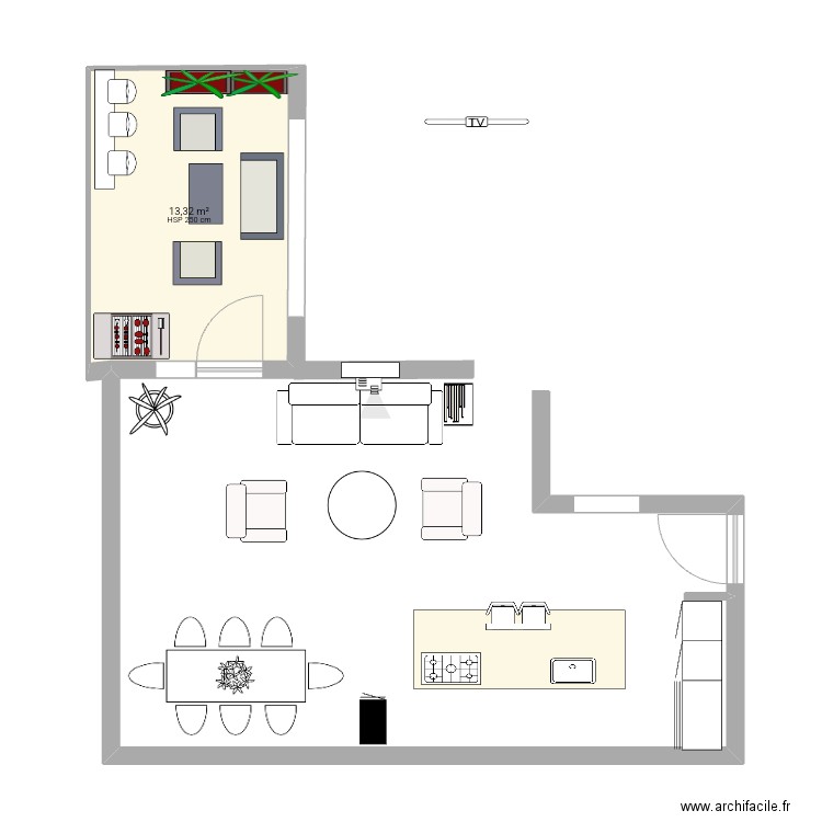 Wissotsky 2. Plan de 1 pièce et 13 m2