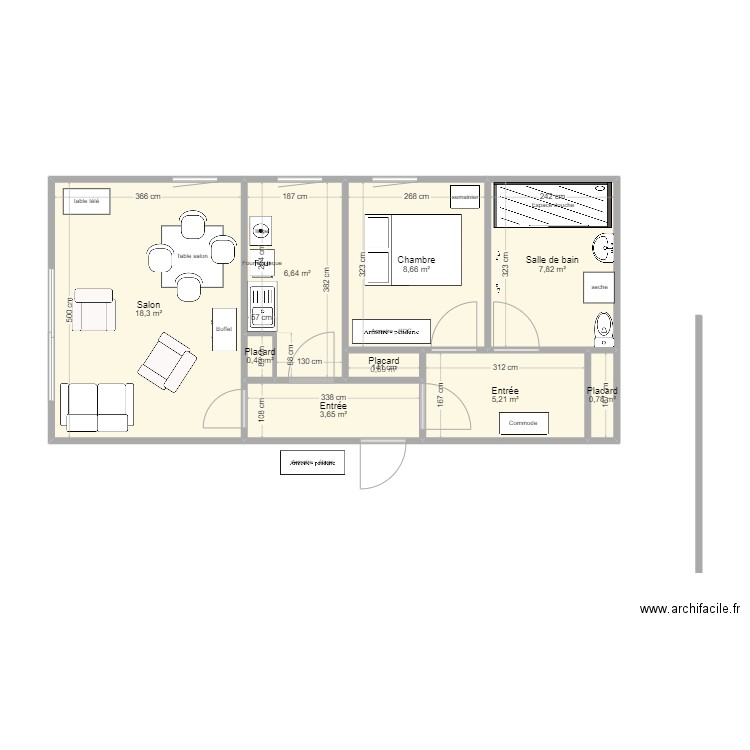 f2gerfleurv2. Plan de 9 pièces et 52 m2