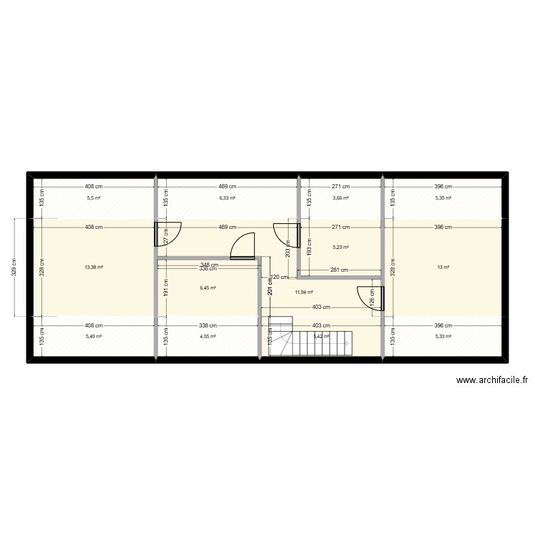 Elven Nosiam. Plan de 13 pièces et 92 m2