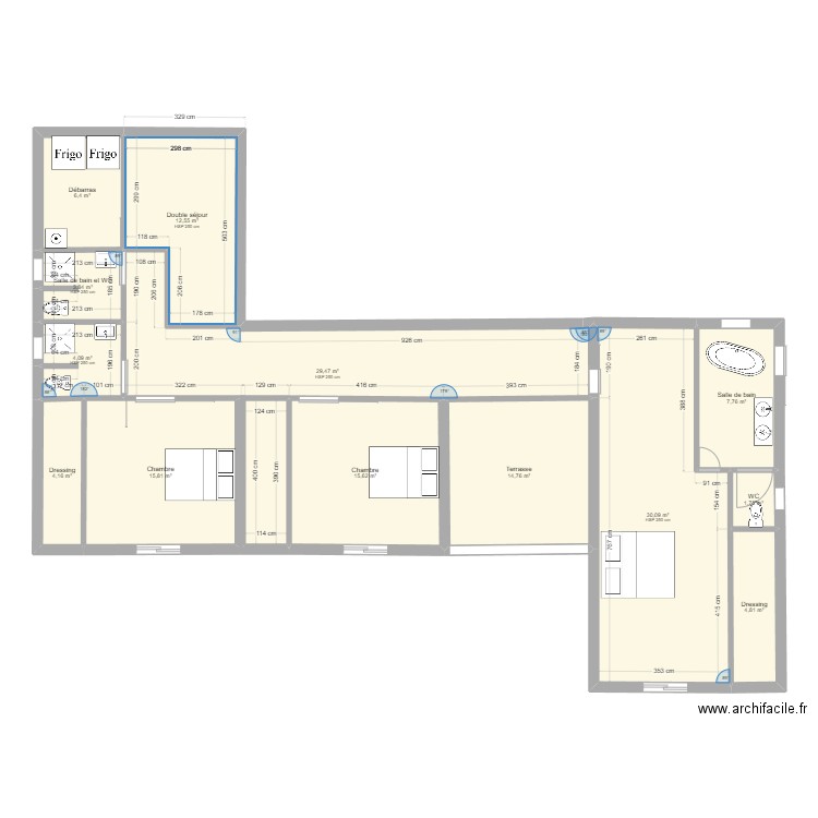 PLAN 3 MORNE VERT. Plan de 13 pièces et 151 m2