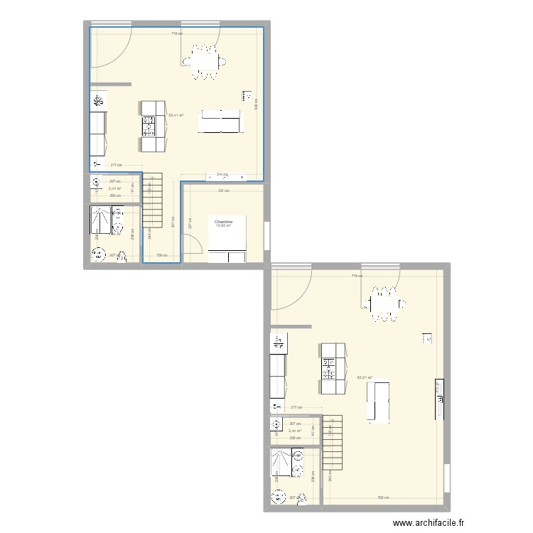 Option 1 St Jo . Plan de 7 pièces et 138 m2