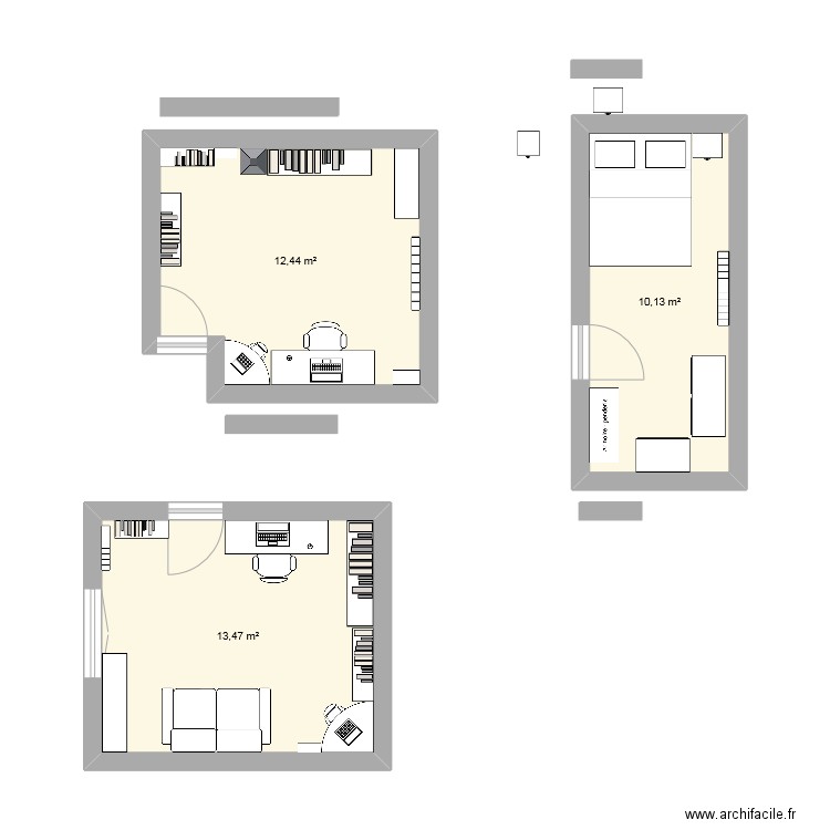 home1. Plan de 3 pièces et 36 m2