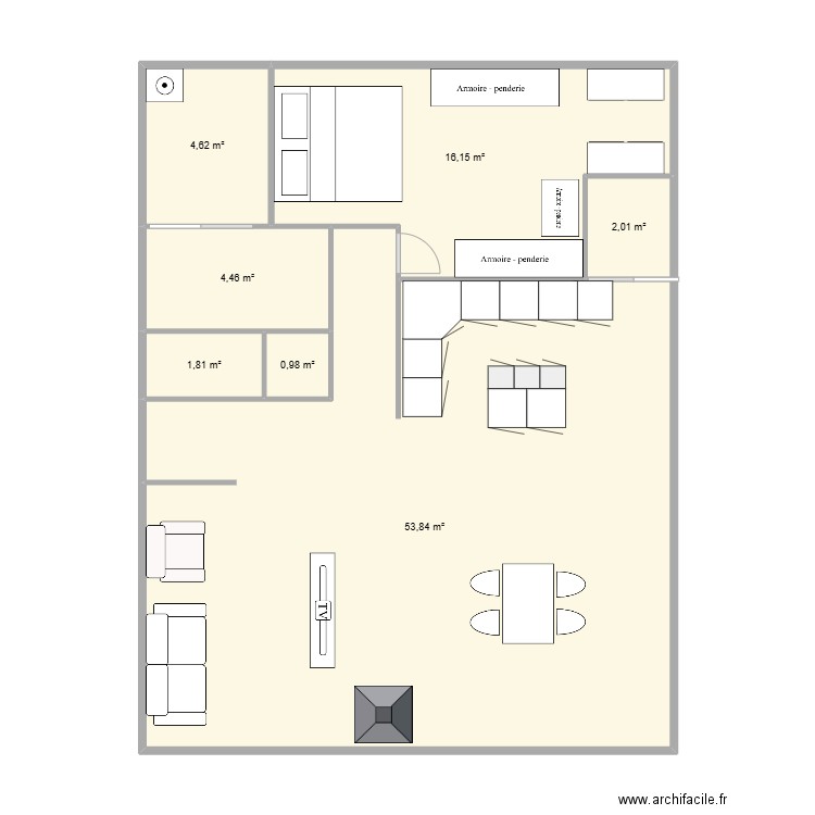 MAISON PARENT v2. Plan de 7 pièces et 84 m2