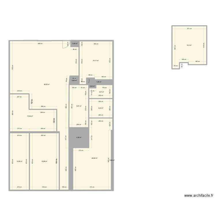 Maison Bouk V2. Plan de 16 pièces et 188 m2