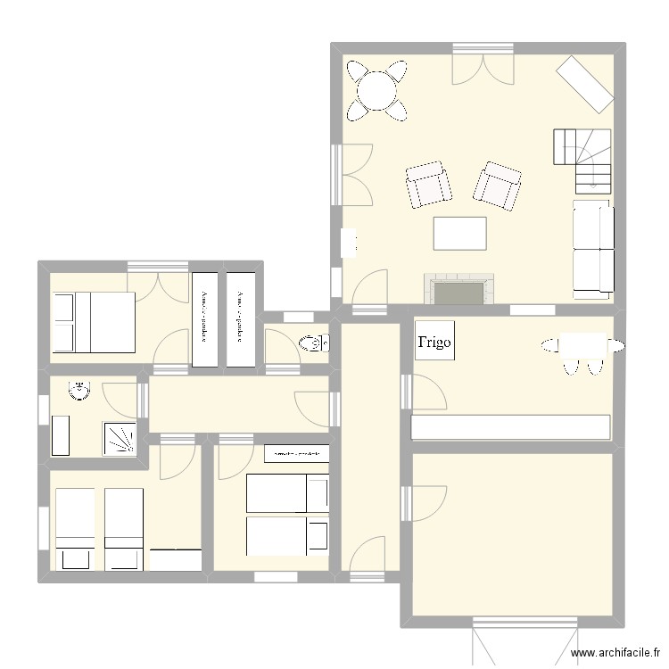 Salako. Plan de 11 pièces et 110 m2