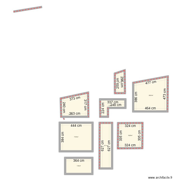 QETELET. Plan de 8 pièces et 83 m2