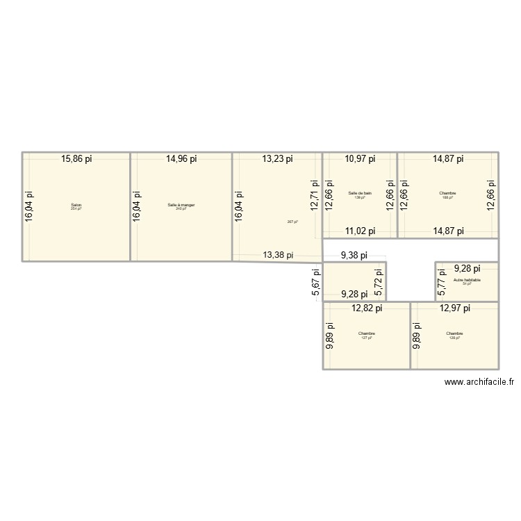 plan1. Plan de 8 pièces et 130 m2