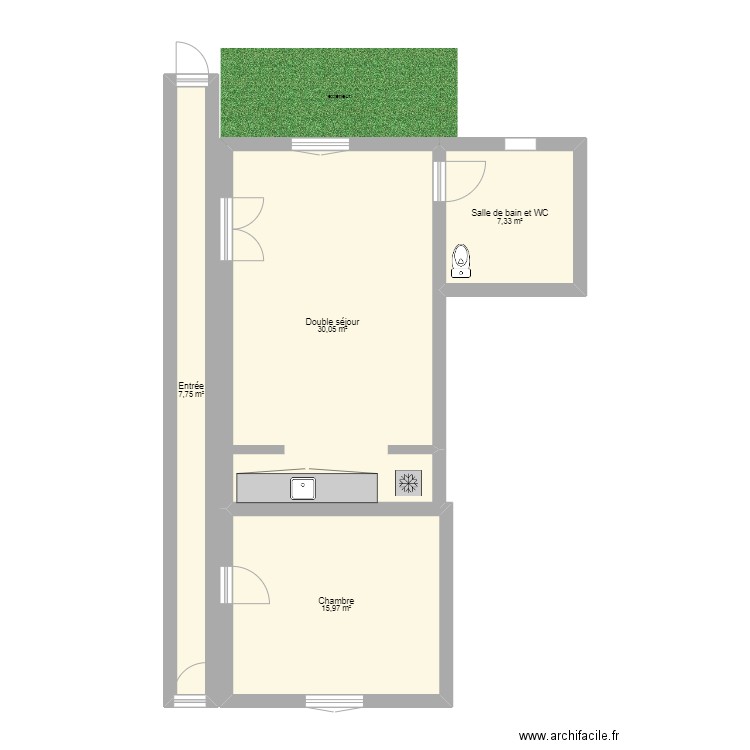 projet julie 3. Plan de 4 pièces et 61 m2