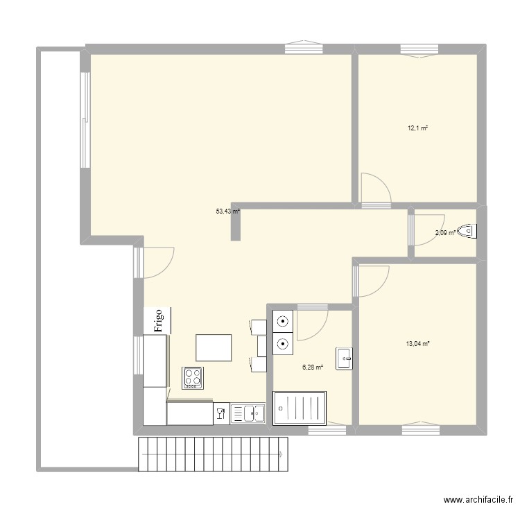 maison. Plan de 5 pièces et 87 m2