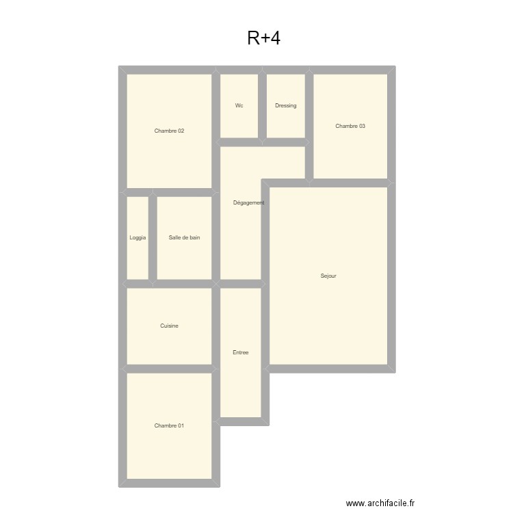 350602003. Plan de 11 pièces et 88 m2