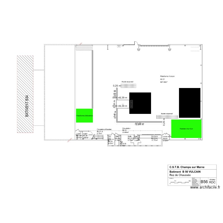 B56. Plan de 1 pièce et 8 m2