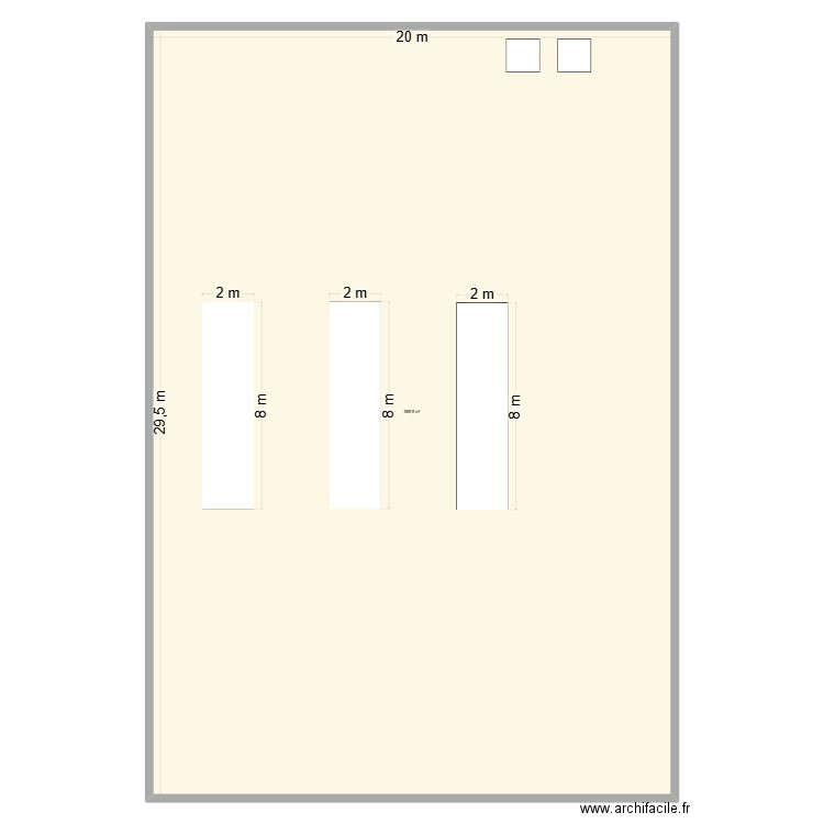 TP VR. Plan de 1 pièce et 590 m2