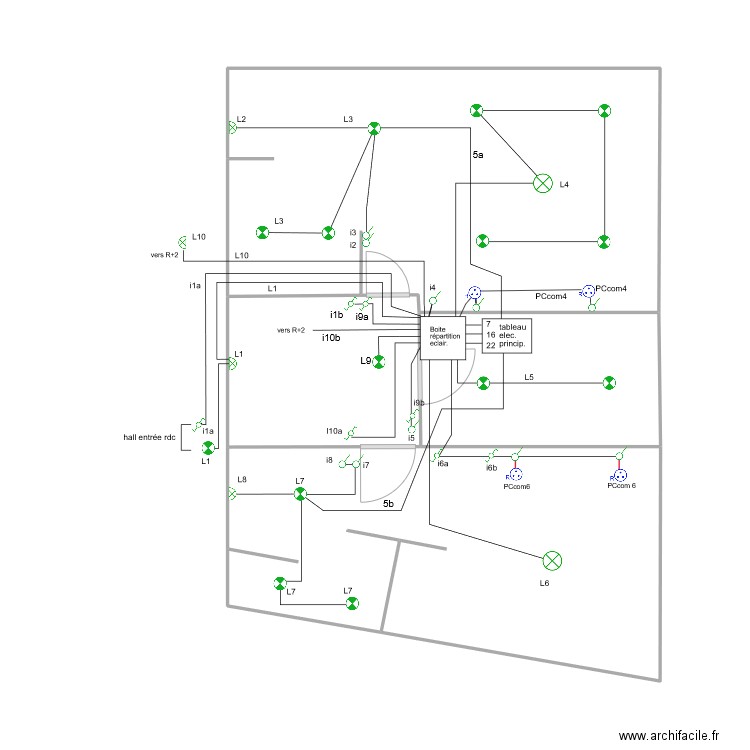 lumInaire R+1. Plan de 4 pièces et 52 m2