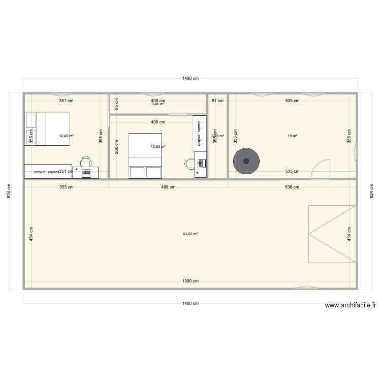 Garage 1. Plan de 6 pièces et 112 m2