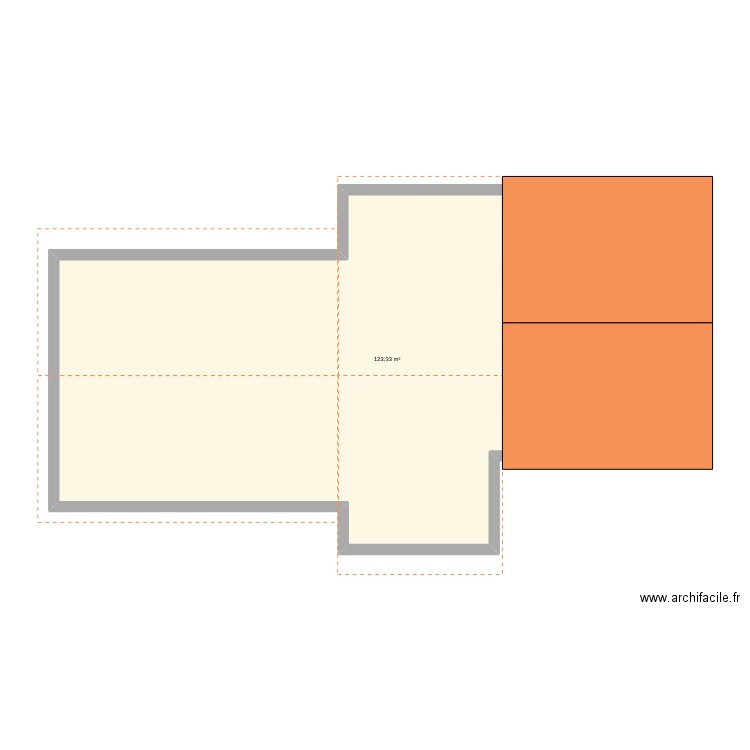 maison. Plan de 1 pièce et 123 m2