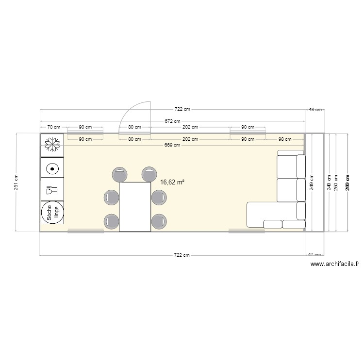 vue du haut 1. Plan de 1 pièce et 17 m2