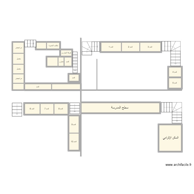 ecole im3ach. Plan de 26 pièces et 28 m2