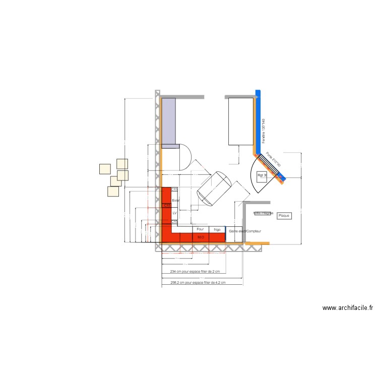 ilot ovalisé biais 4pers sur 126*76 v1. Plan de 0 pièce et 0 m2