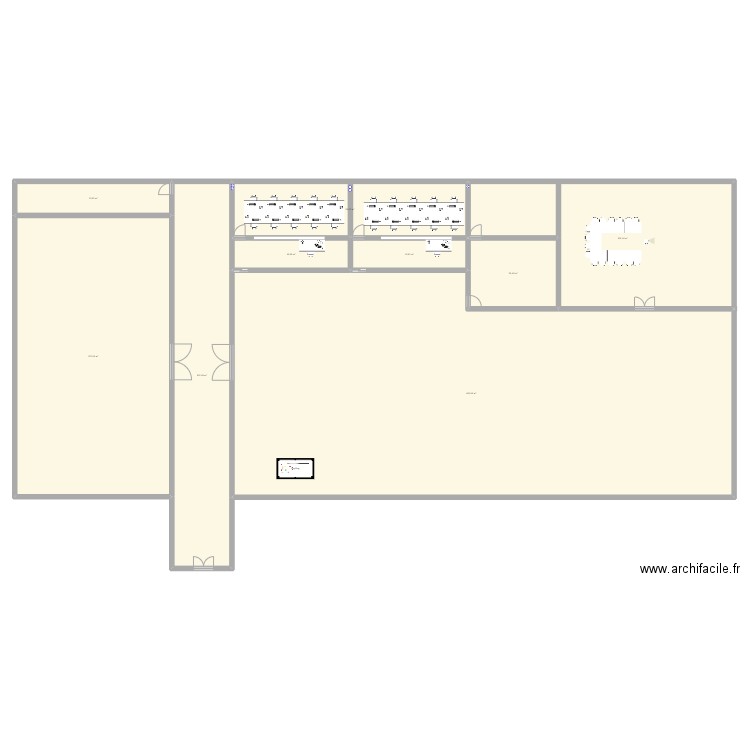 TFE. Plan de 9 pièces et 1074 m2