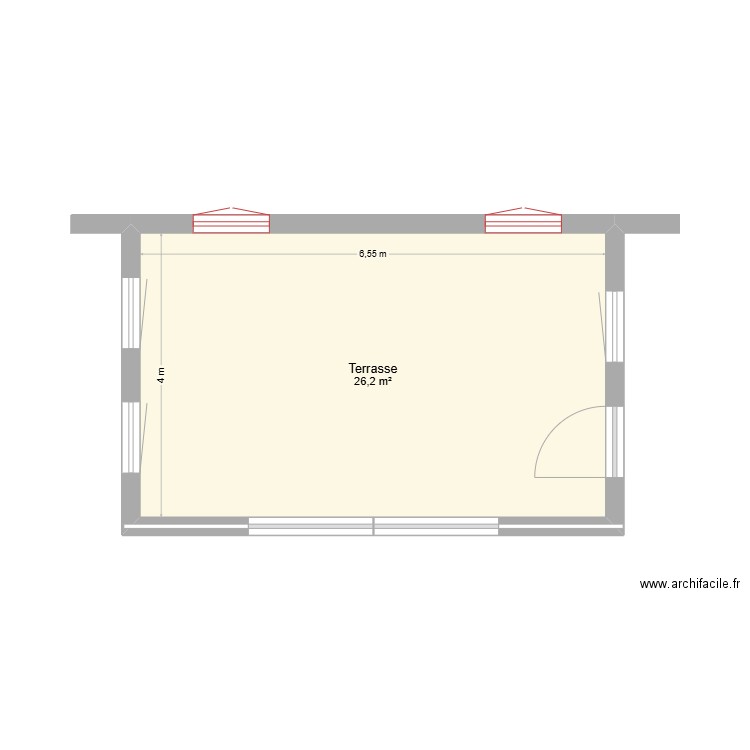 terrasse 2. Plan de 1 pièce et 26 m2