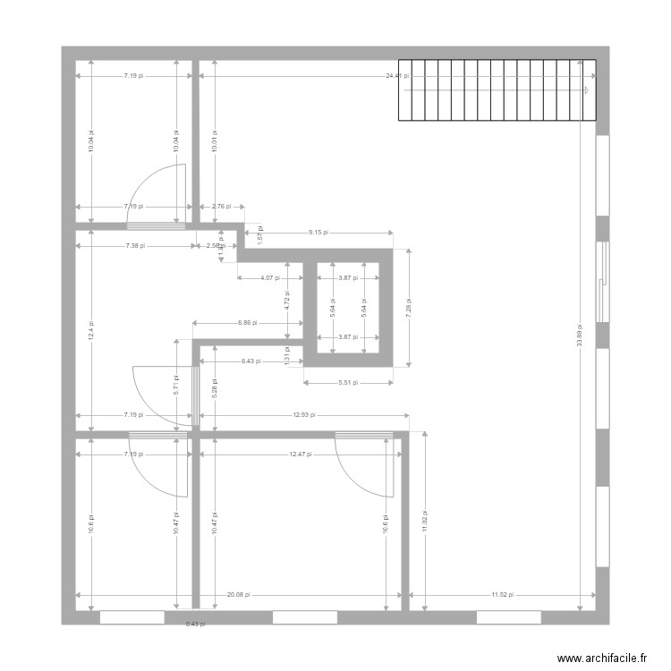 JP SS. Plan de 5 pièces et 96 m2