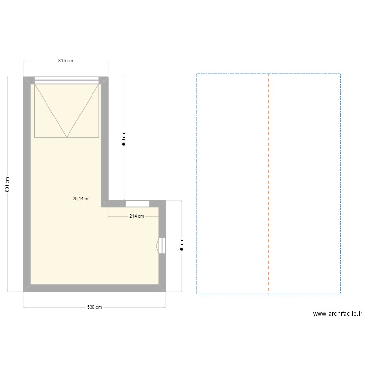 garage2. Plan de 1 pièce et 26 m2