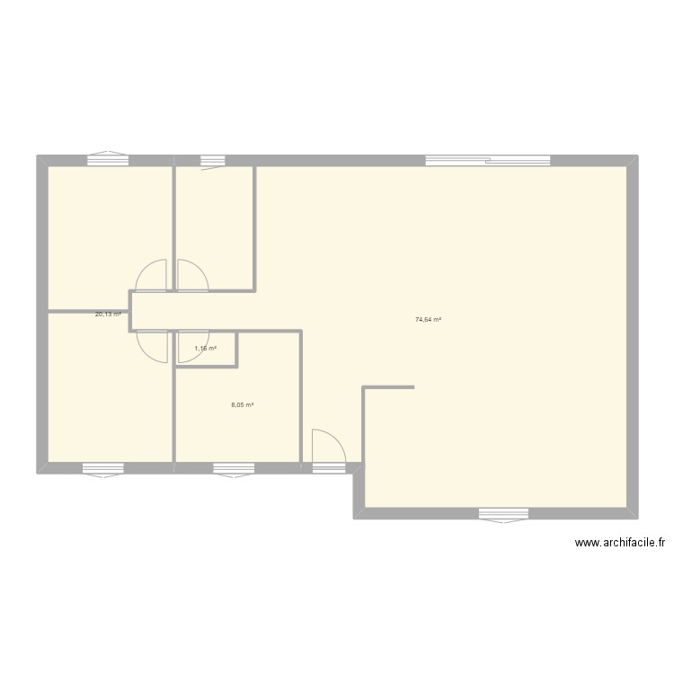 Maison. Plan de 4 pièces et 104 m2