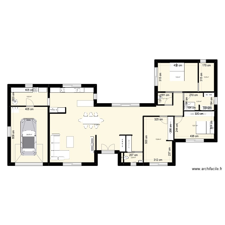 maison2. Plan de 11 pièces et 163 m2