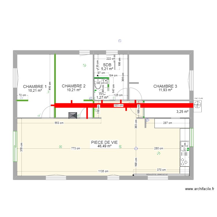 UTILITES ST MARTIN D AOUT . Plan de 7 pièces et 89 m2