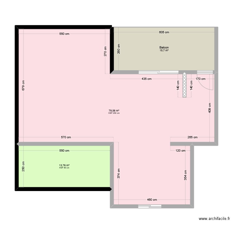 Agrandissement. Plan de 3 pièces et 109 m2