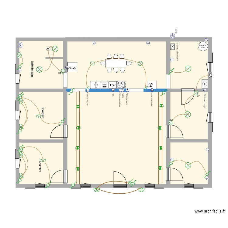 RENOVATION LAURENT CUISINE. Plan de 7 pièces et 98 m2