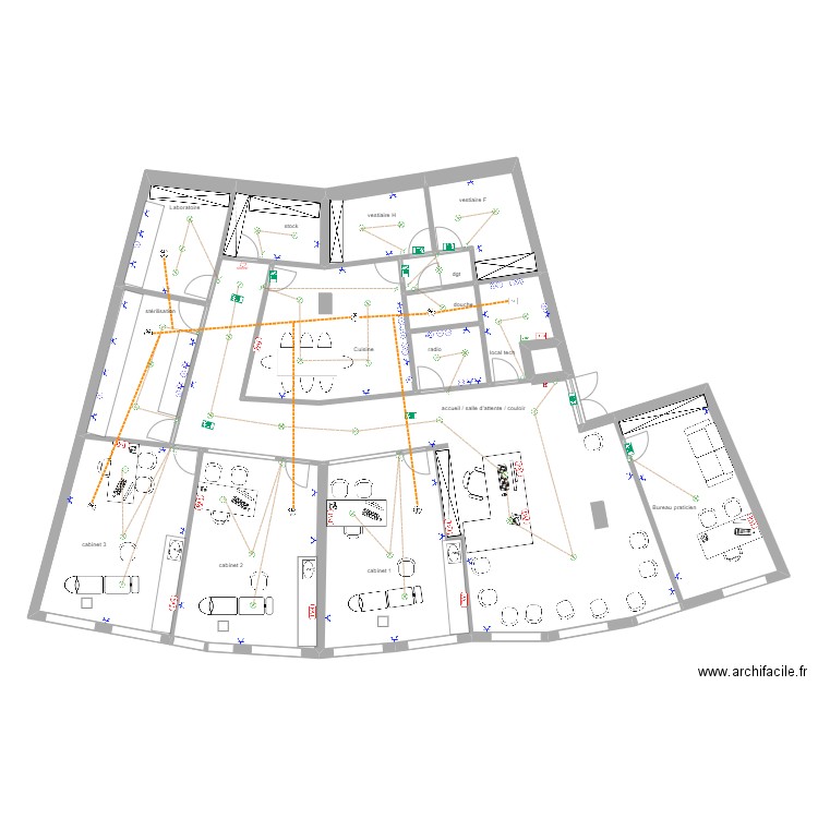 cabinet lille. Plan de 16 pièces et 206 m2