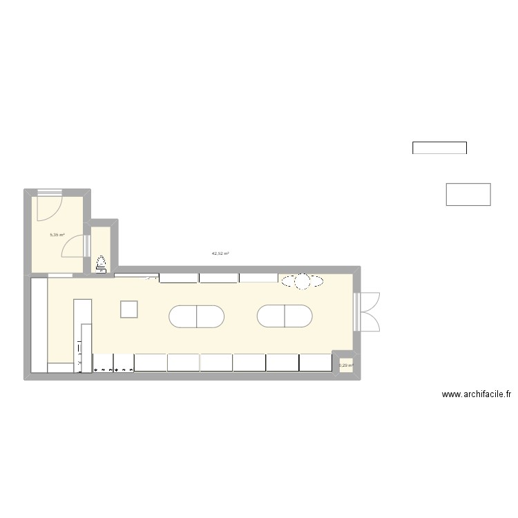 Chabanais V2 Olivier meubles. Plan de 3 pièces et 48 m2