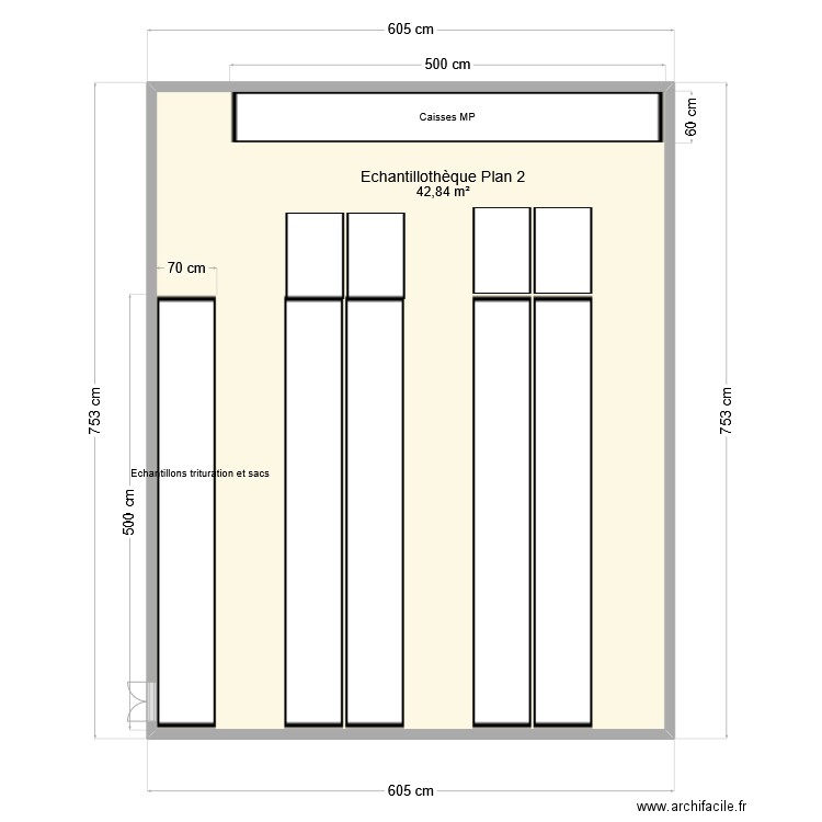 Echantillotheque Plan 1. Plan de 1 pièce et 43 m2