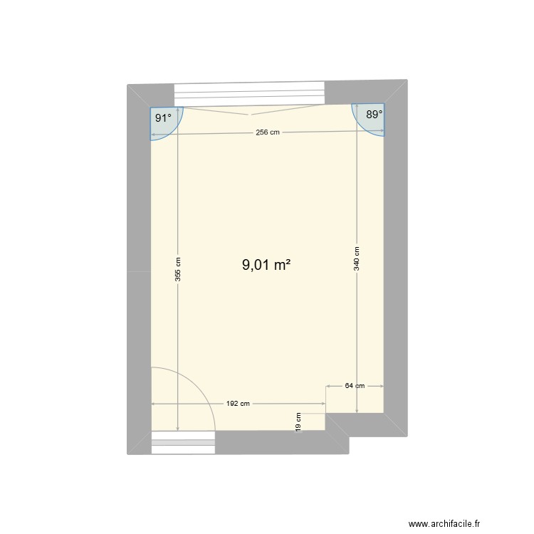 cuisine maman. Plan de 1 pièce et 9 m2