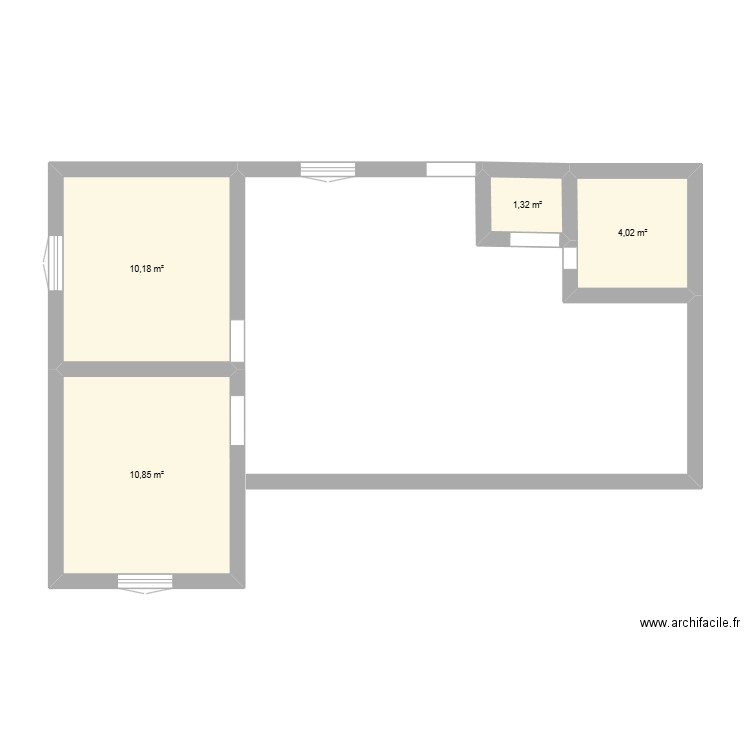 appartement six fours changement. Plan de 4 pièces et 26 m2