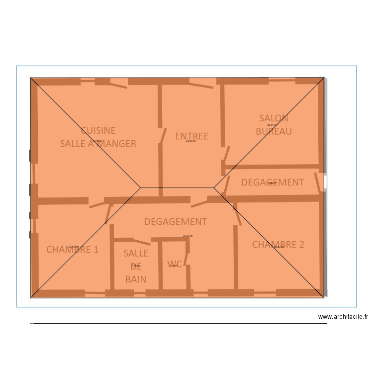 Maison. Plan de 9 pièces et 196 m2