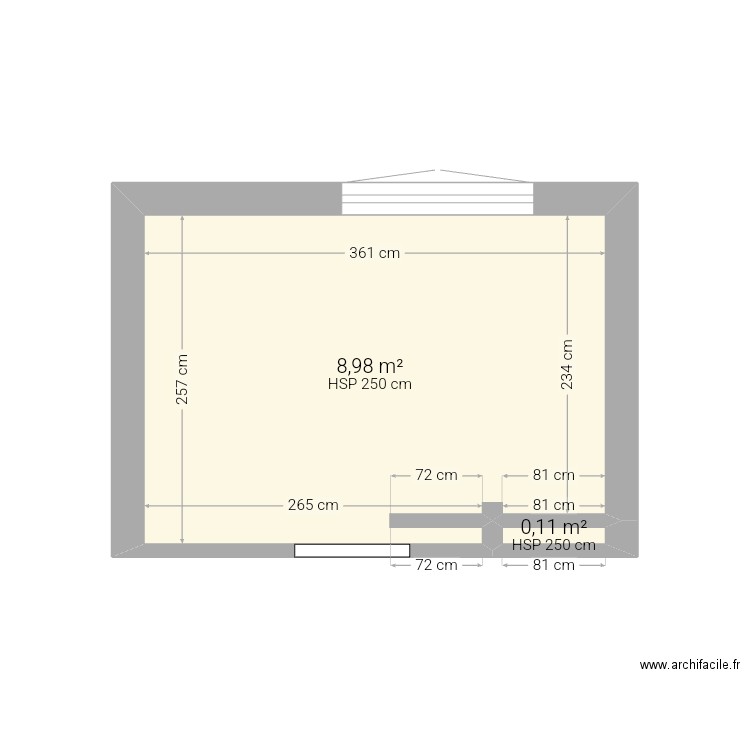 Cuisine Rougis . Plan de 2 pièces et 9 m2