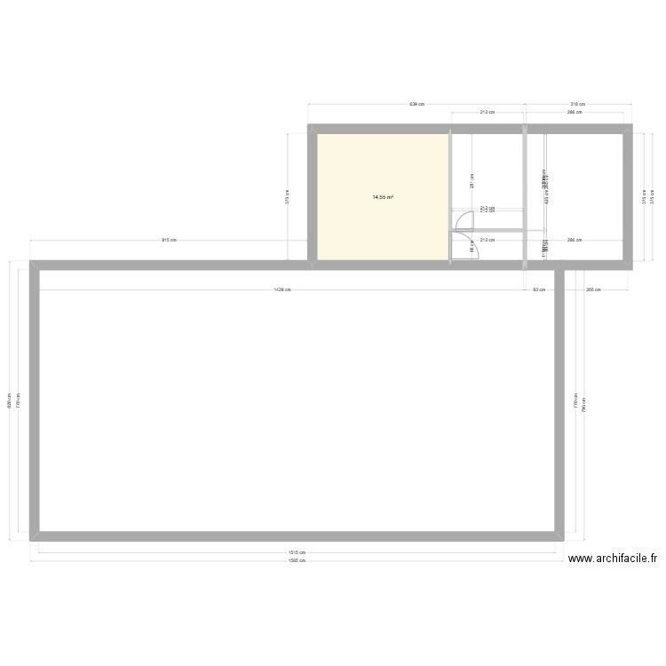 plan 2. Plan de 1 pièce et 15 m2