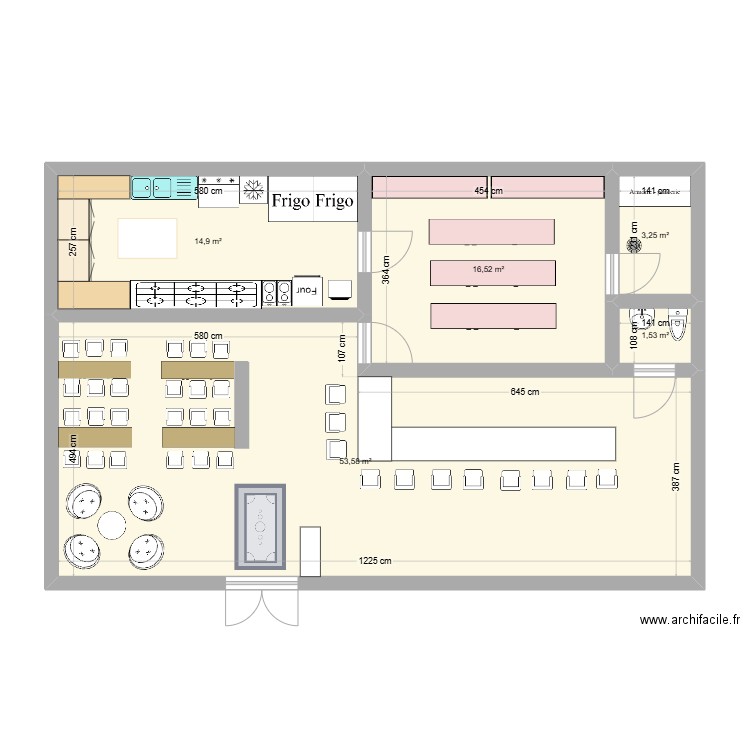 Projet entreprenariat. Plan de 5 pièces et 90 m2