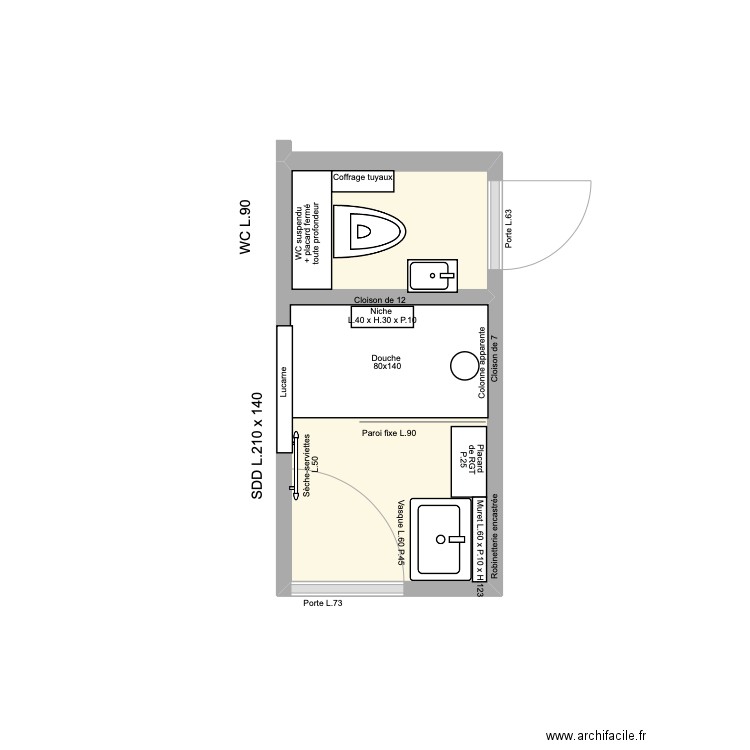 Gde Armée - SDD - test4. Plan de 1 pièce et 4 m2