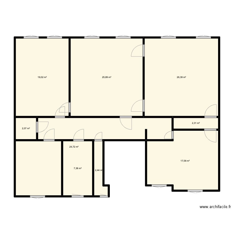 plan martel. Plan de 9 pièces et 128 m2