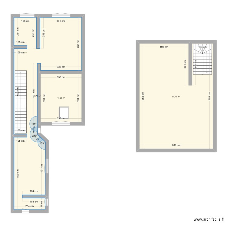 Etage1. Plan de 3 pièces et 111 m2