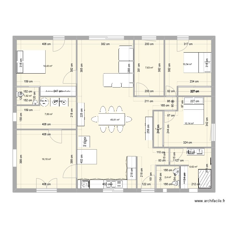 Maison des Leu Leu. Plan de 12 pièces et 130 m2