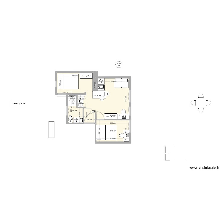 Plan appart st mandé COLOC 011224. Plan de 3 pièces et 30 m2